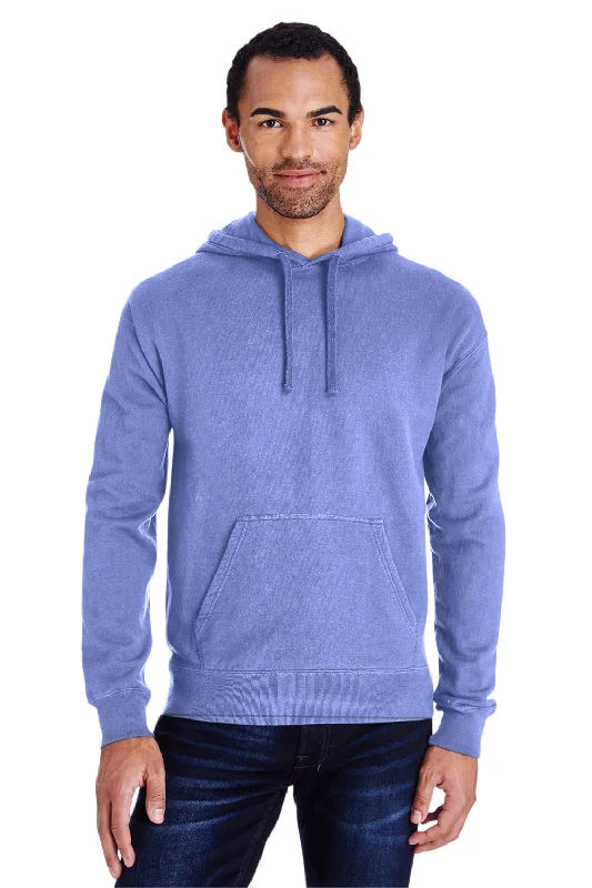 Men's relaxed fit gym hoodie-ComfortWash By Hanes Mens Hooded Sweatshirt Hoodie w/ Pouch Pocket - Deep Forte Purple