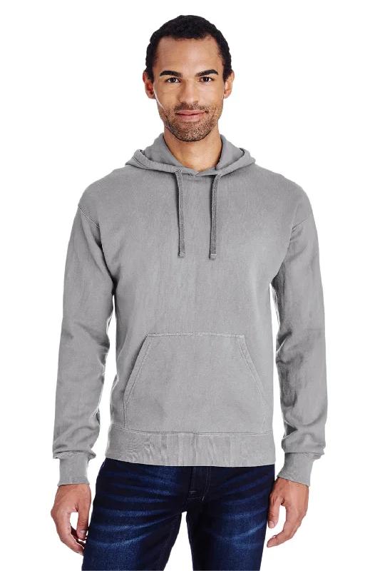 Men's sustainable outdoor hoodie-ComfortWash By Hanes Mens Hooded Sweatshirt Hoodie w/ Pouch Pocket - Concrete Grey