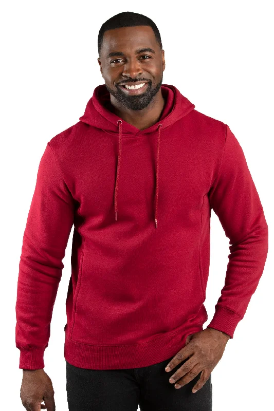 Men's performance travel hoodie-Threadfast Apparel Mens Ultimate Fleece Hooded Sweatshirt Hoodie w/ Pockets - Burgundy