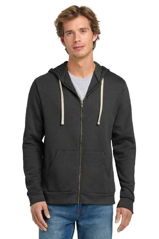 Men's comfortable streetwear hoodie-Next Level Mens Fleece Full Zip Hooded Sweatshirt Hoodie w/ Pockets - Heavy Metal Grey