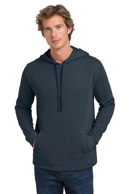 Men's performance running hoodie-Next Level Mens PCH Fleece Hooded Sweatshirt Hoodie w/ Pockets - Heather Midnight Navy Blue