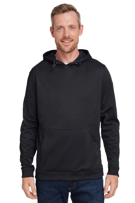 Men's eco-conscious casual hoodie-Under Armour Mens Storm Armourfleece Water Resistant Hooded Sweatshirt Hoodie w/ Pouch Pocket - Black