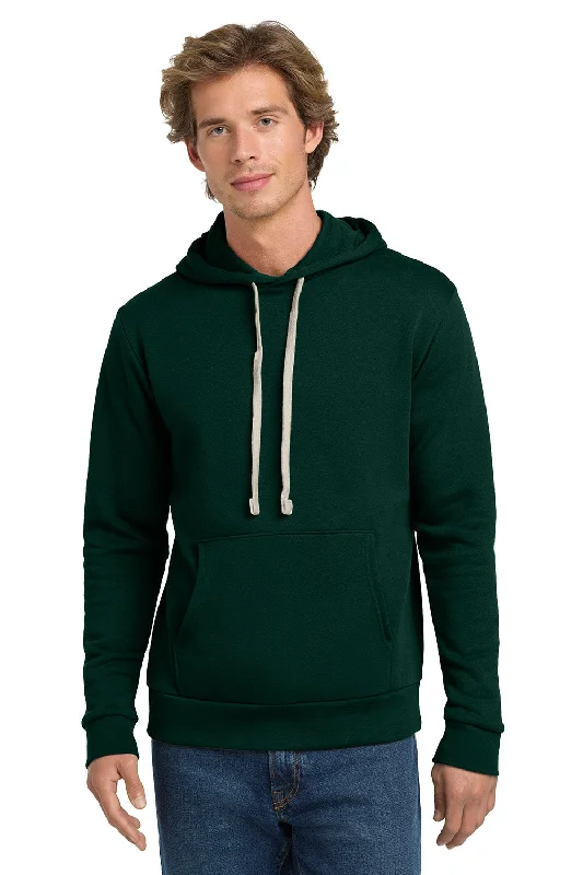 Men's organic fleece hoodie-Next Level Mens Fleece Hooded Sweatshirt Hoodie w/ Pouch Pocket - Forest Green