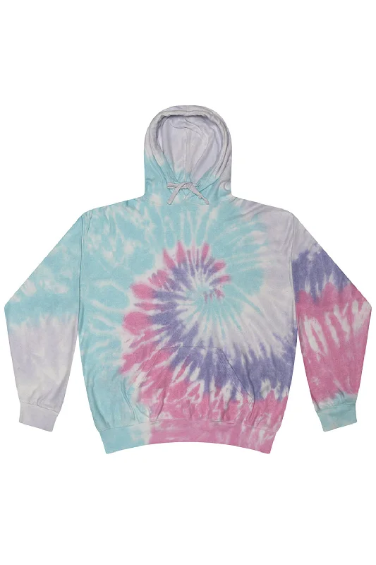 Men's fashionable pullover hoodie-Tie-Dye Mens Cloud Hooded Sweatshirt Hoodie w/ Pouch Pocket - Unicorn