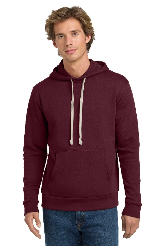 Men's modern sports hoodie-Next Level Mens Fleece Hooded Sweatshirt Hoodie w/ Pouch Pocket - Maroon