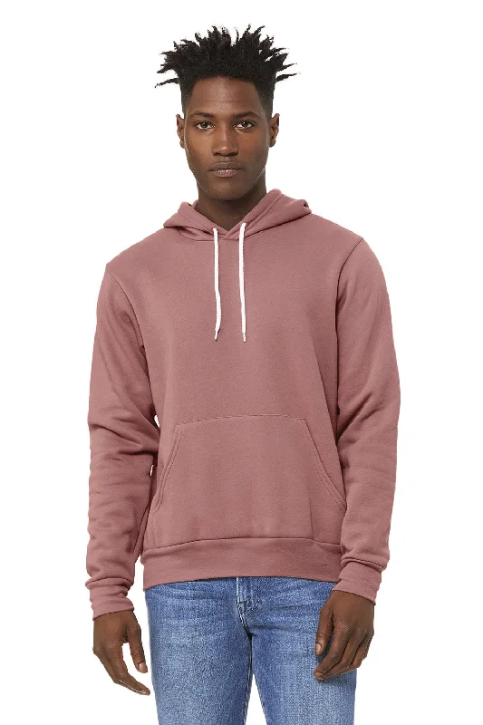 Men's fashion-forward workout hoodie-Bella + Canvas Mens Sponge Fleece Hooded Sweatshirt Hoodie w/ Pouch Pocket - Mauve