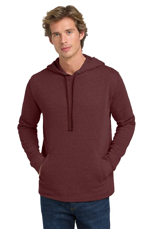 Men's sporty travel hoodie-Next Level Mens PCH Fleece Hooded Sweatshirt Hoodie w/ Pockets - Heather Maroon