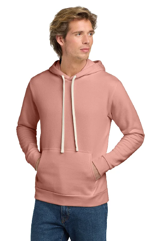 Men's pre-washed casual hoodie-Next Level Mens Fleece Hooded Sweatshirt Hoodie w/ Pouch Pocket - Desert Pink