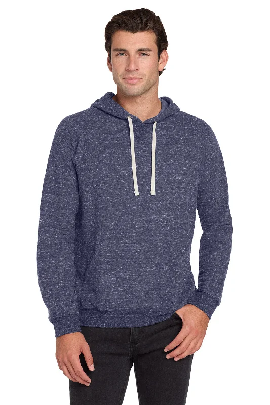 Men's weatherproof travel hoodie-Jerzees Mens Vintage Snow French Terry Hooded Sweatshirt Hoodie w/ Pouch Pocket - Heather Navy Blue