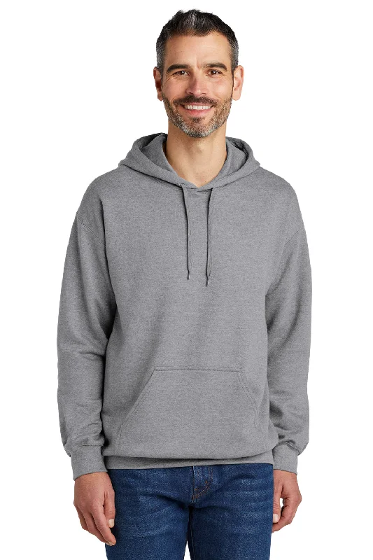 Men's tech-inspired workout hoodie-Gildan Mens Softstyle Hooded Sweatshirt Hoodie w/ Pouch Pocket - Sport Grey