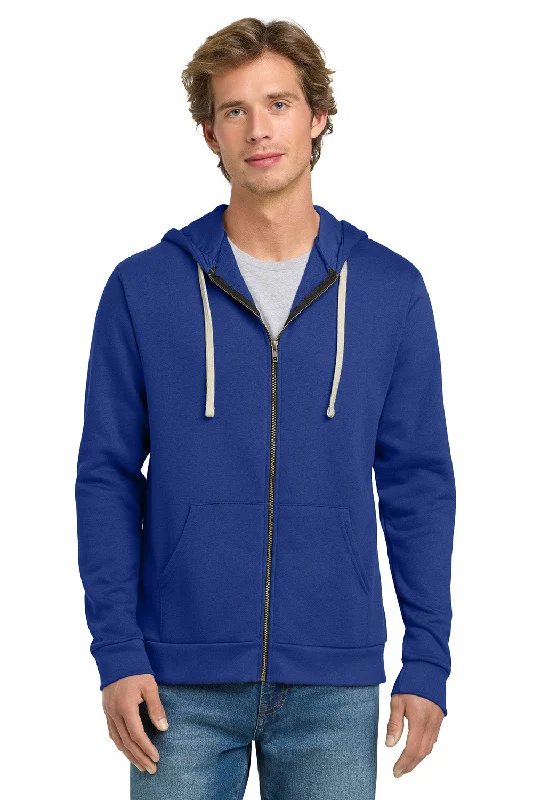 Men's adventure-ready hiking hoodie-Next Level Mens Fleece Full Zip Hooded Sweatshirt Hoodie w/ Pockets - Royal Blue