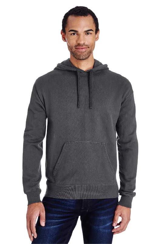 Men's quick-dry sports hoodie-ComfortWash By Hanes Mens Hooded Sweatshirt Hoodie w/ Pouch Pocket - Railroad Grey