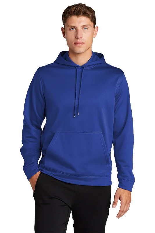 Men's adventure-ready hiking hoodie-Sport-Tek Mens Sport-Wick Moisture Wicking Fleece Hooded Sweatshirt Hoodie w/ Pouch Pocket - True Royal Blue