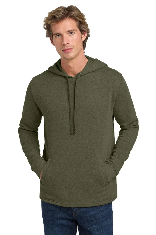 Men's summer lightweight hoodie-Next Level Mens PCH Fleece Hooded Sweatshirt Hoodie w/ Pockets - Heather Military Green