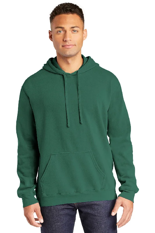 Men's ultra-comfortable gym hoodie-Comfort Colors Mens Hooded Sweatshirt Hoodie w/ Pouch Pocket - Light Green