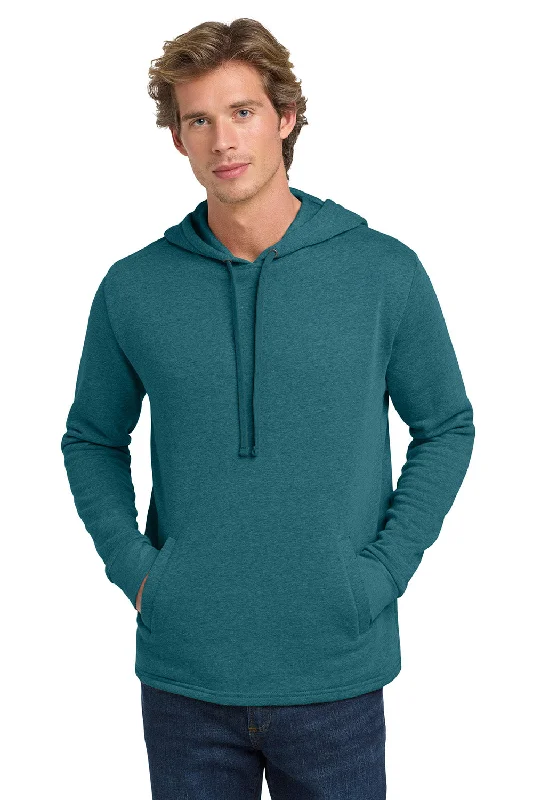 Men's relaxed fit casual hoodie-Next Level Mens PCH Fleece Hooded Sweatshirt Hoodie w/ Pockets - Heather Teal Blue