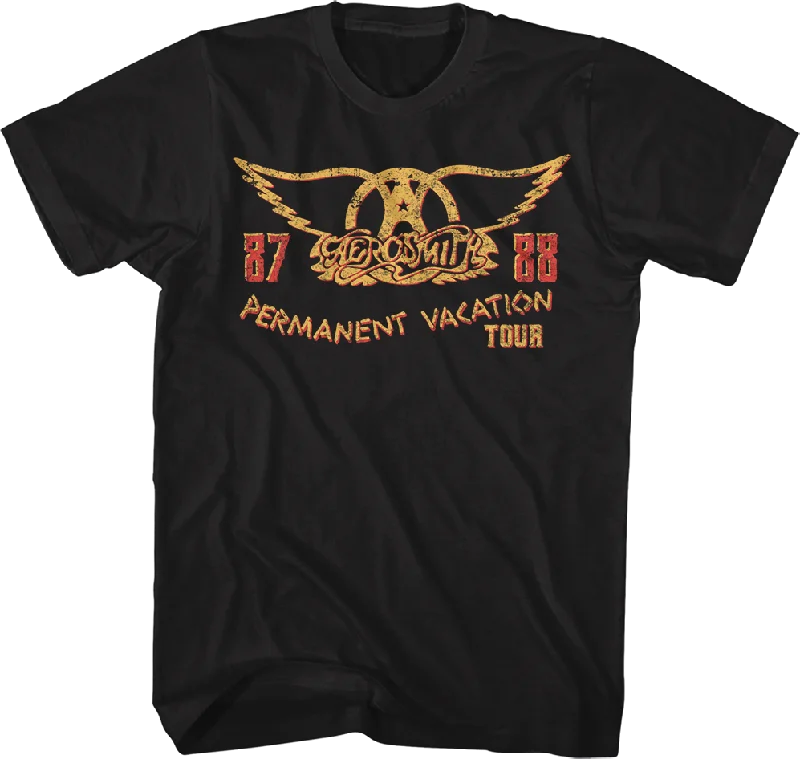 Men's inspiring graphic t-shirt-Permanent Vacation Aerosmith T-Shirt