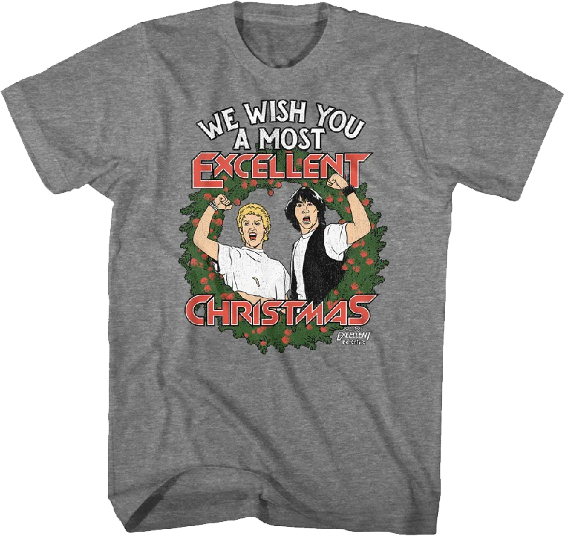 Men's eco-conscious t-shirt-We Wish You A Most Excellent Christmas Bill And Ted T-Shirt