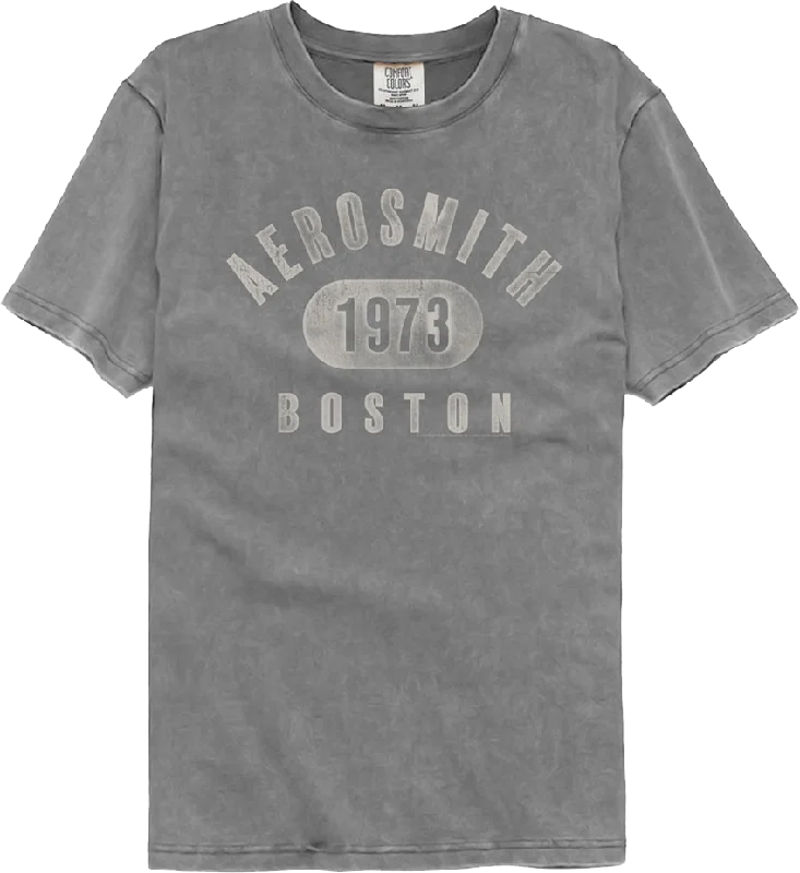 Men's outdoor adventure t-shirt-Boston 1973 Aerosmith Comfort Colors Brand T-Shirt