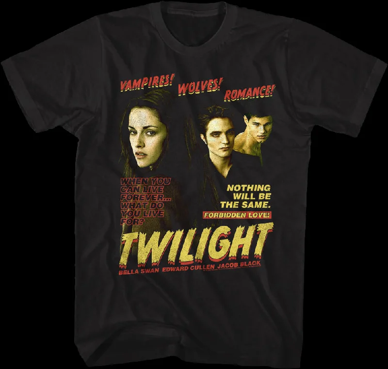 Men's bold pattern t-shirt-Forbidden Love Twilight T-Shirt