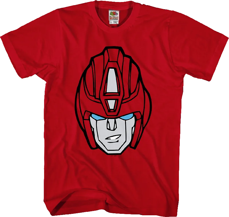 Men's biodegradable t-shirt-Hot Rod Head Shot Transformers T-Shirt