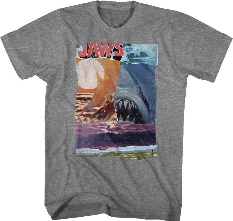 Men's climate-control t-shirt-Collage Jaws T-Shirt