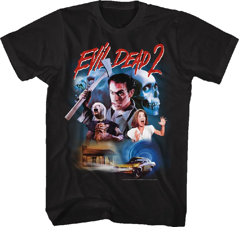 Men's activewear t-shirt-Poster Collage Evil Dead T-Shirt