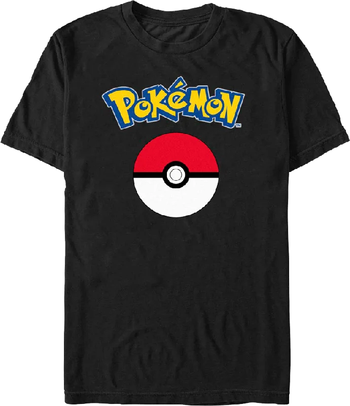 Men's laid-back t-shirt-Poke Ball Logo Pokemon T-Shirt