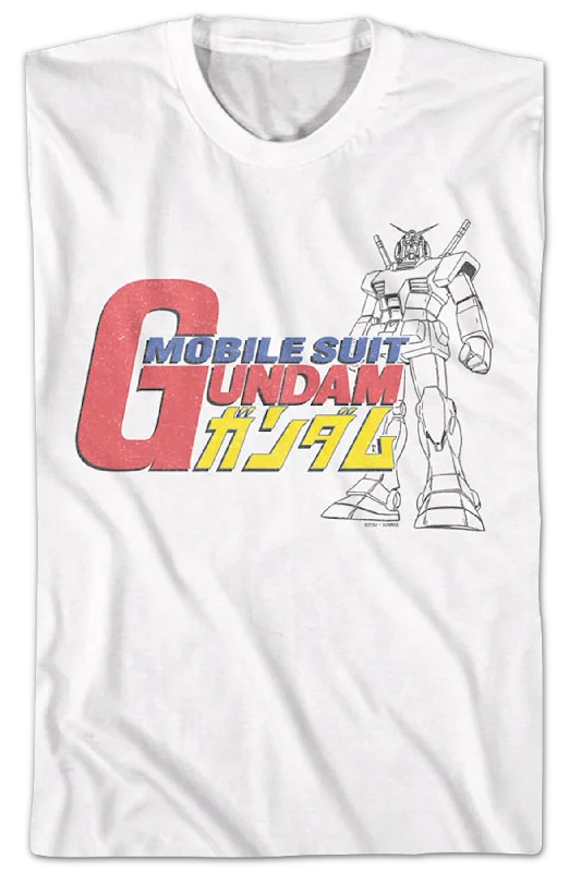 Men's outdoor adventure t-shirt-RX-78-2 Sketch Gundam T-Shirt