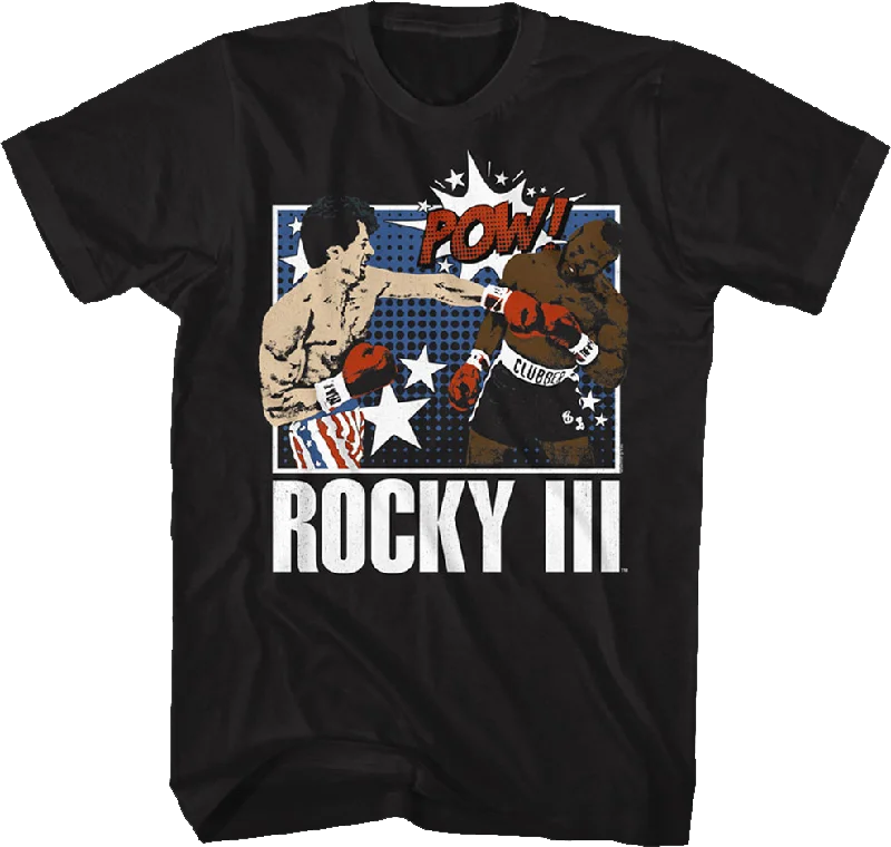 Men's avant-garde t-shirt-Pow Knockout Punch Rocky III T-Shirt