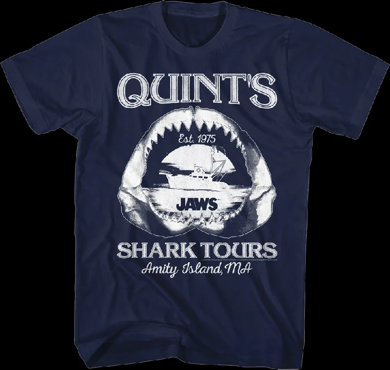 Men's artisanal t-shirt-Quint's Shark Tours Jaws T-Shirt