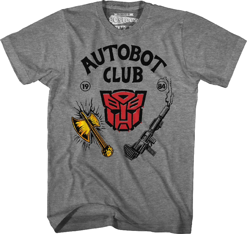 Men's embroidered t-shirt-Autobot Club Transformers T-Shirt