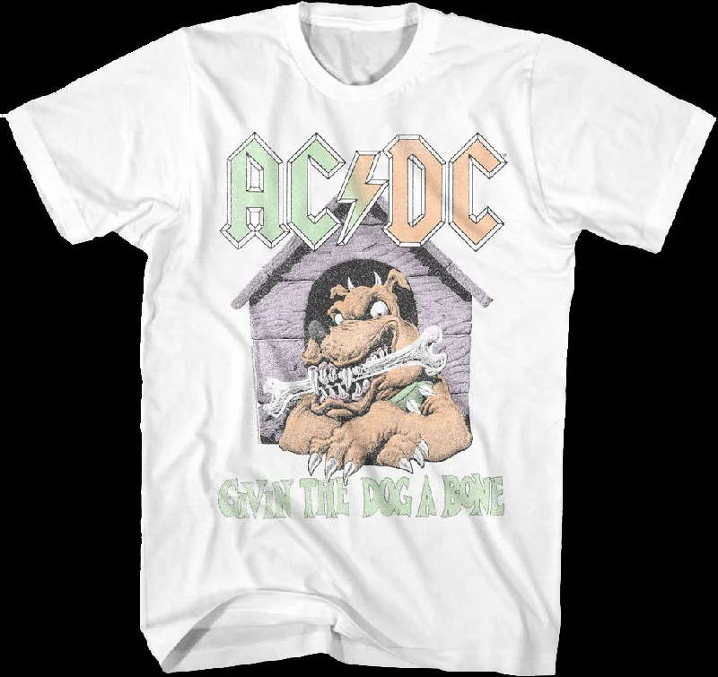 Men's minimalist t-shirt-Vintage Givin The Dog A Bone ACDC T-Shirt