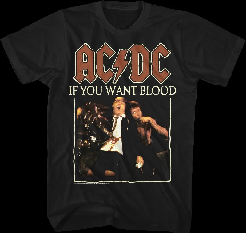 Men's beach-ready t-shirt-If You Want Blood ACDC T-Shirt