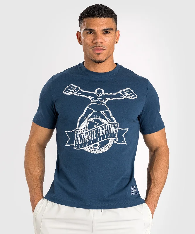 Men's brushed cotton t-shirt-UFC by Venum Ulti-Man T-Shirt - Navy Blue/ White