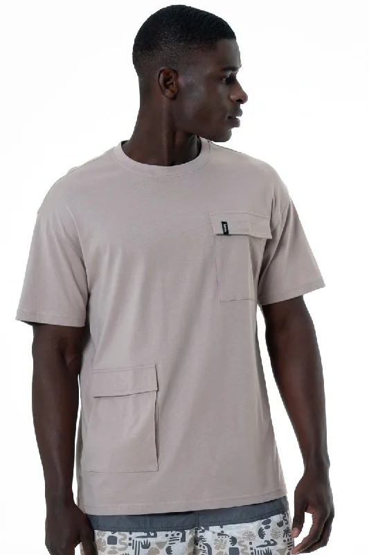 Men's beach-ready t-shirt-Oversized T-Shirt _ 152125 _ Biscuit