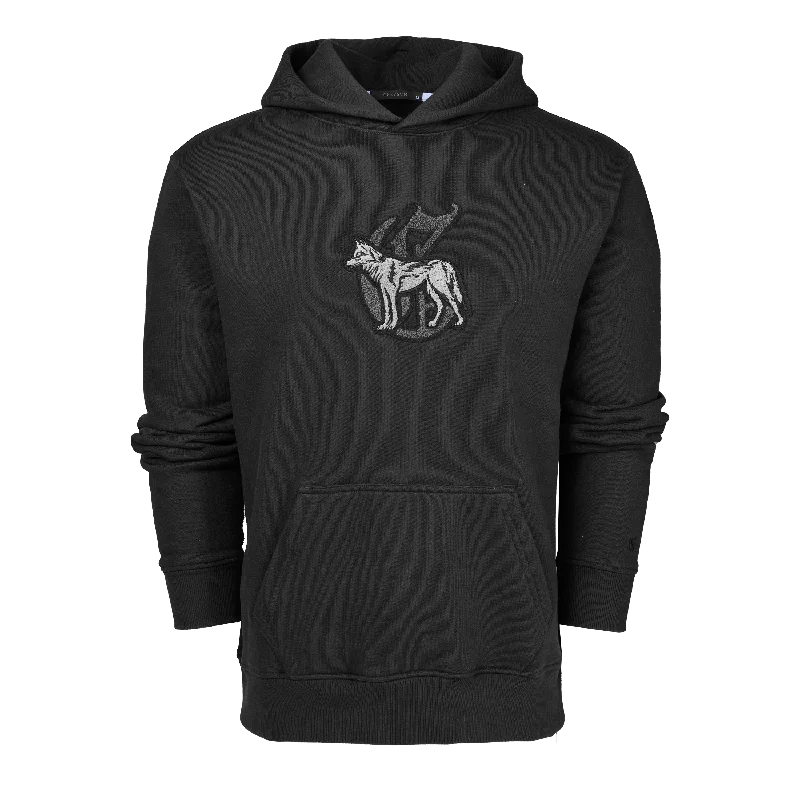 Men's pre-shrunk sports hoodie-Guardian Wolf Aspen Hoodie