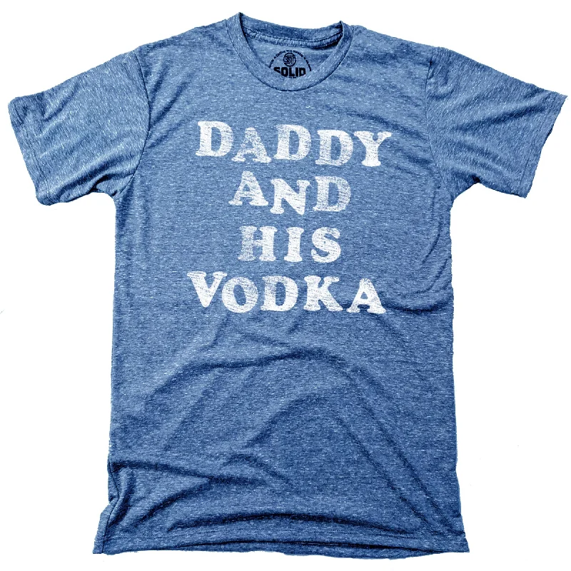 Men's beach-ready t-shirt-Daddy And His Vodka T-Shirt