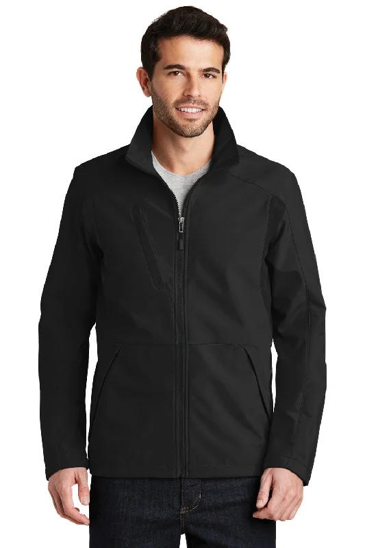 Men's lightweight utility jacket-Port Authority Mens Wind & Water Resistant Full Zip Jacket - Black