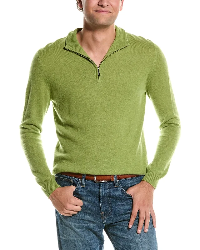 Men's ethical sweatshirt-Forte Quarter Zip Cashmere Pullover