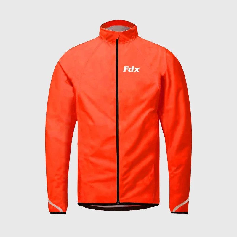 Men's pre-washed windbreaker-Fdx J20 Red Windproof & Waterproof Men's & Boy's Cycling Jacket