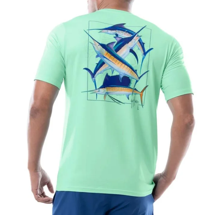 Men's brushed cotton t-shirt-Guy Harvey Men's T-Shirts Short Sleeve