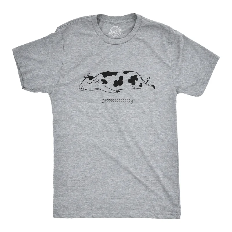 Men's embroidered t-shirt-Mooooody Men's T Shirt