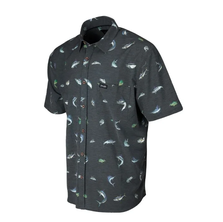 Men's summer dress wear shirt-Pelagic Short Sleeve Men's Woven Shirts