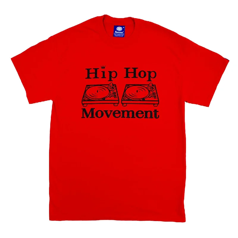 Men's jogger fit t-shirt-Hip Hop Movement Teeshirt (Red/Black)