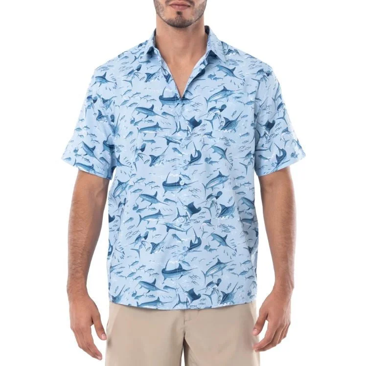 Men's lightweight office wear shirt-Guy Harvey Short Sleeve Men's Fishing Shirts