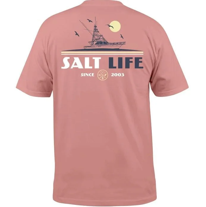 Men's embroidered t-shirt-Salt Life Men's T-Shirts Short Sleeve