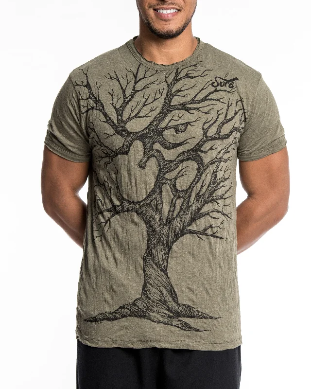 Men's climate-control t-shirt-Mens Om Tree T-Shirt in Green