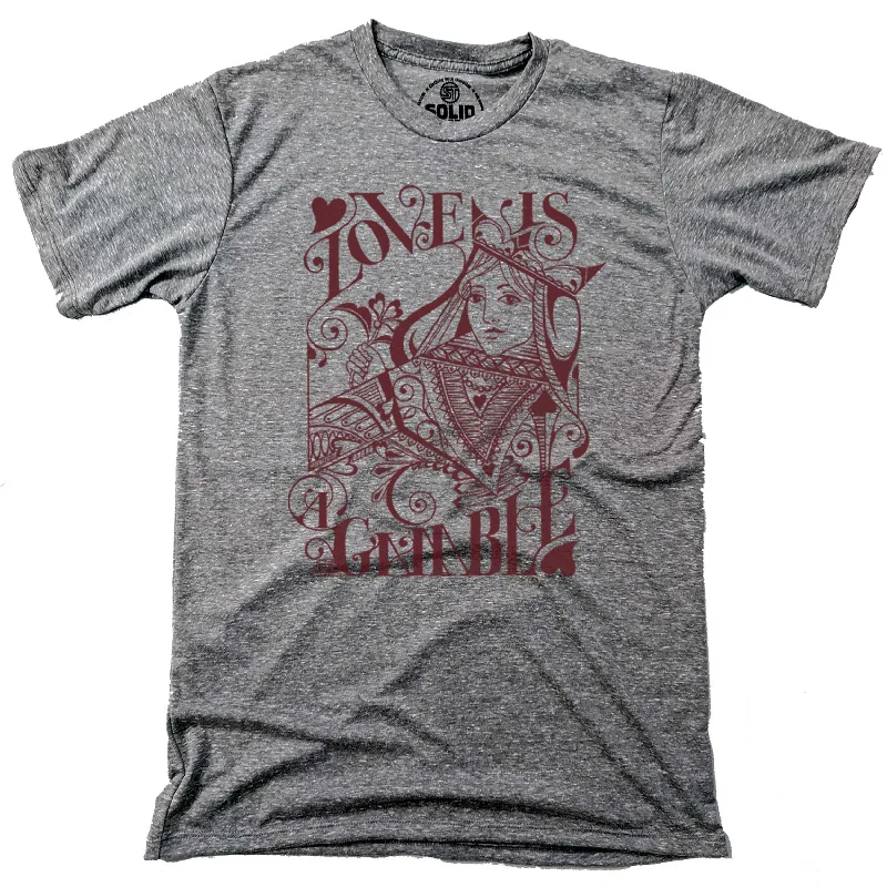 Men's bold pattern t-shirt-Love Is A Gamble T-shirt