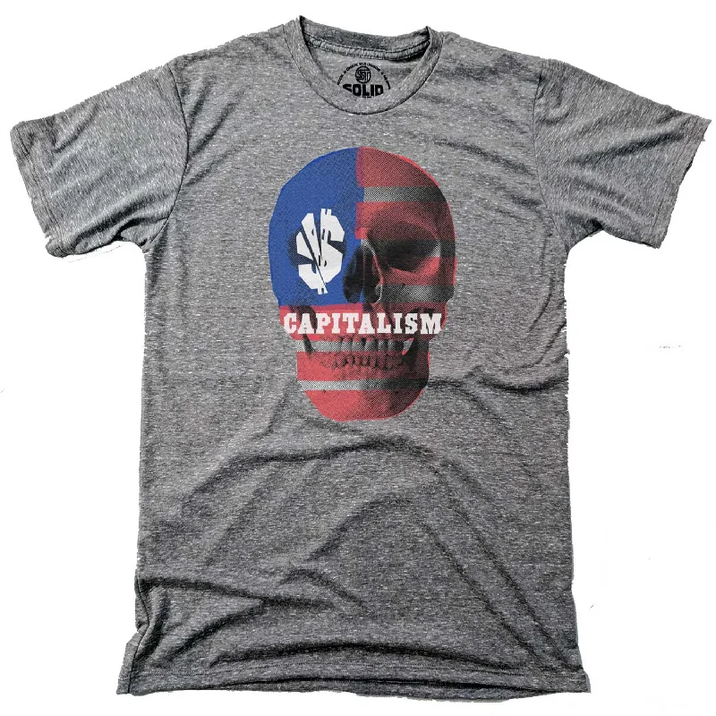 Men's hemp fabric t-shirt-Capitalism Skull T-shirt | Supports Income Equality